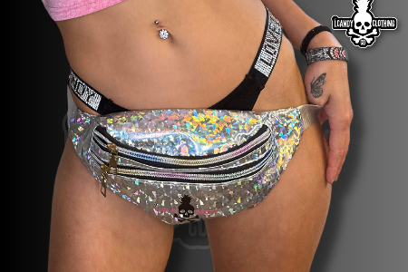 Holographic i.Candy Pink with Black Logo Fanny Packs 