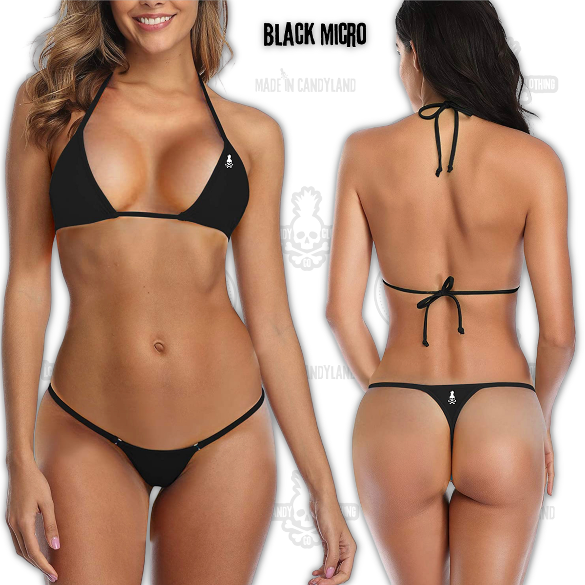 Women's Micro Thong Bikini Black