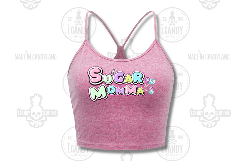 Women's pink racerback crop top Sugar Momma