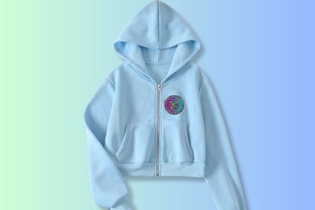 Women's Baby Blue Zip Up Hoodie Just a Girl Who Loves Candy 