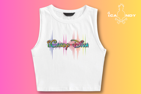i.Candy Diva Sleeveless Crop Top in White