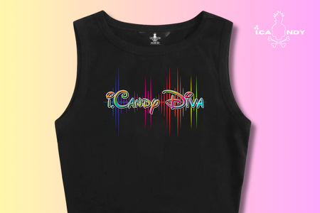 i.Candy Diva Sleeveless Crop Top in Black