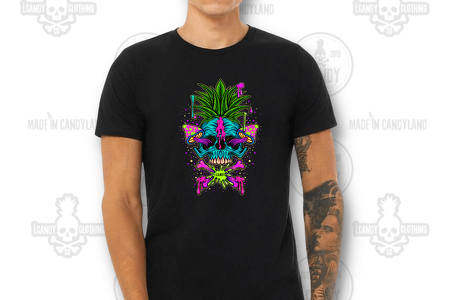 Men's Heather Black Trippy Mushroom T-Shirt