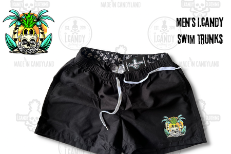 Men's i.Candy Skull Island Swim Trunks Black 