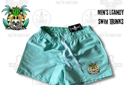 Men's i.Candy Skull Island Swim Trunks Blue