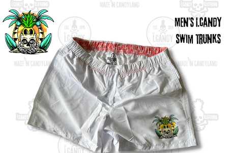 Men's i.Candy Skull Island Swim Trunks White