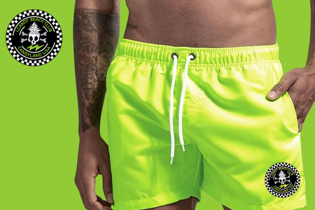 Men's i.Candy Neon Green Candyland USA Swim Trunks