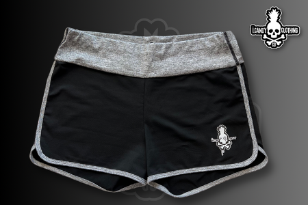 Women's black w/Silver Piping Shorts with i.Candy Drip Logo
