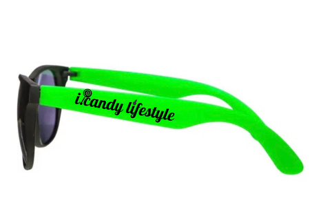 neon green/black sunglasses