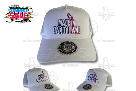 white made in candyland puff hat