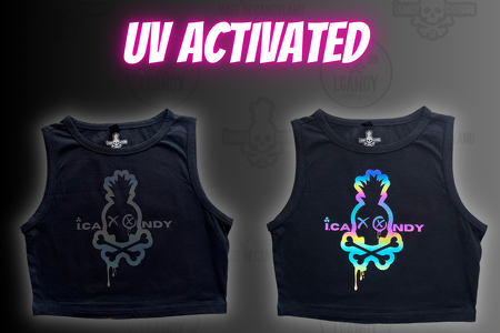 Women's Black UV Activated Sleeveless Crop