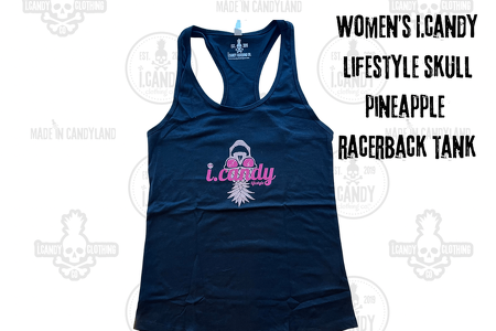 Women's i.Candy Lifestyle Original Skull Pineapple logo Racerback Tank