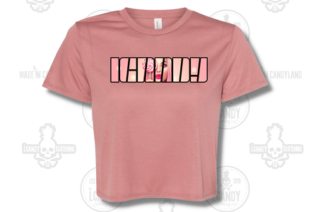 Women's Desert Pink Festival Cali Crop i.Candy Picture Logo