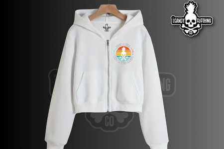 Women's White Zip Up Hoodie Just a Girl Who Loves Candy 