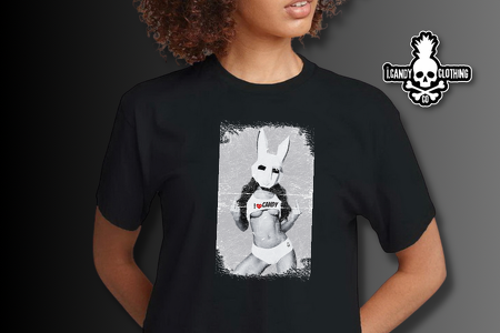 Women's Black I Love Candy Middle Finger Tee