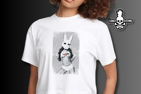 Women's White I Love Candy Middle Finger Tee