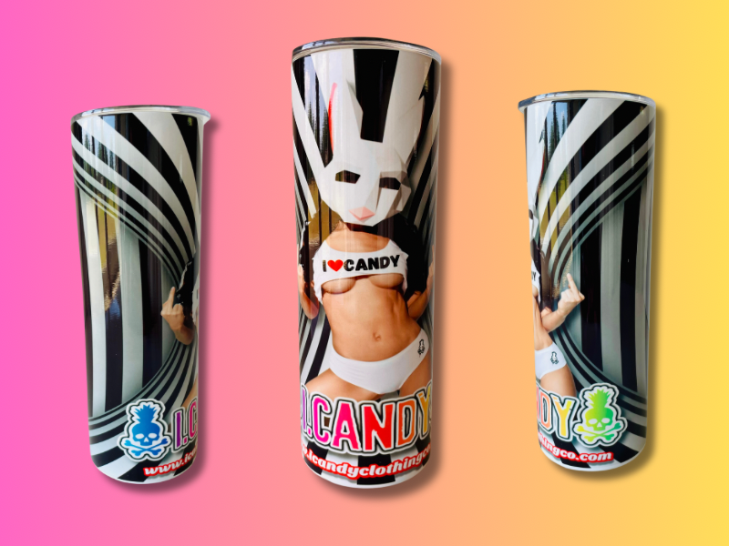 i.Candy Bunny Middle Finger 20oz SkinnyTumbler 