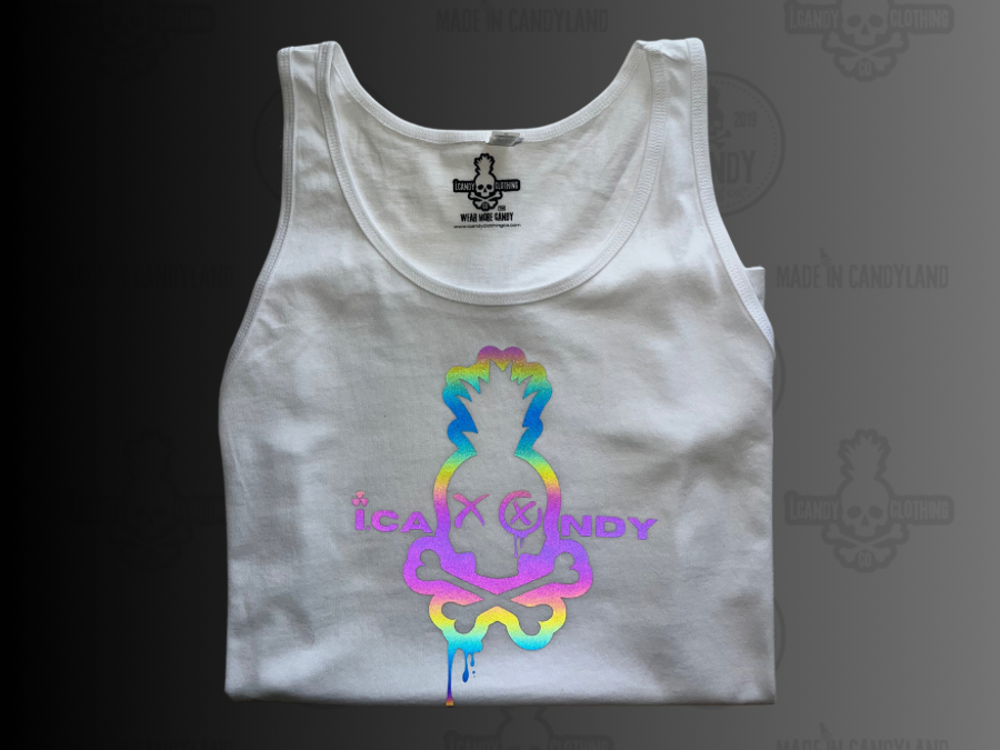 Men's White UV Activated Tank Top1