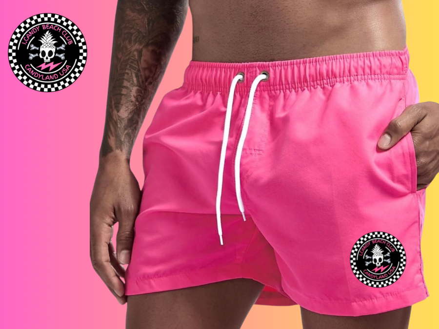 Men's i.Candy Pink Candyland USA Swim Trunks