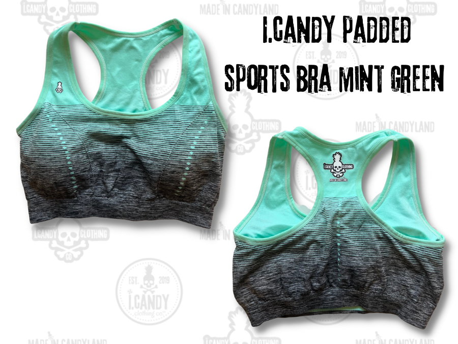 i.Candy Women's Padded Sports Bra Mint Green