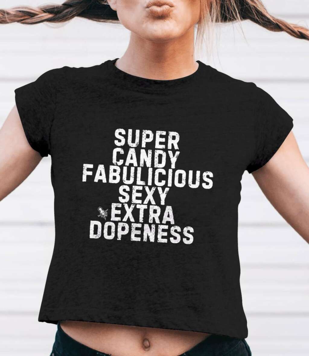 i.Candy Super Fabulicious Crop Top Shirt Black