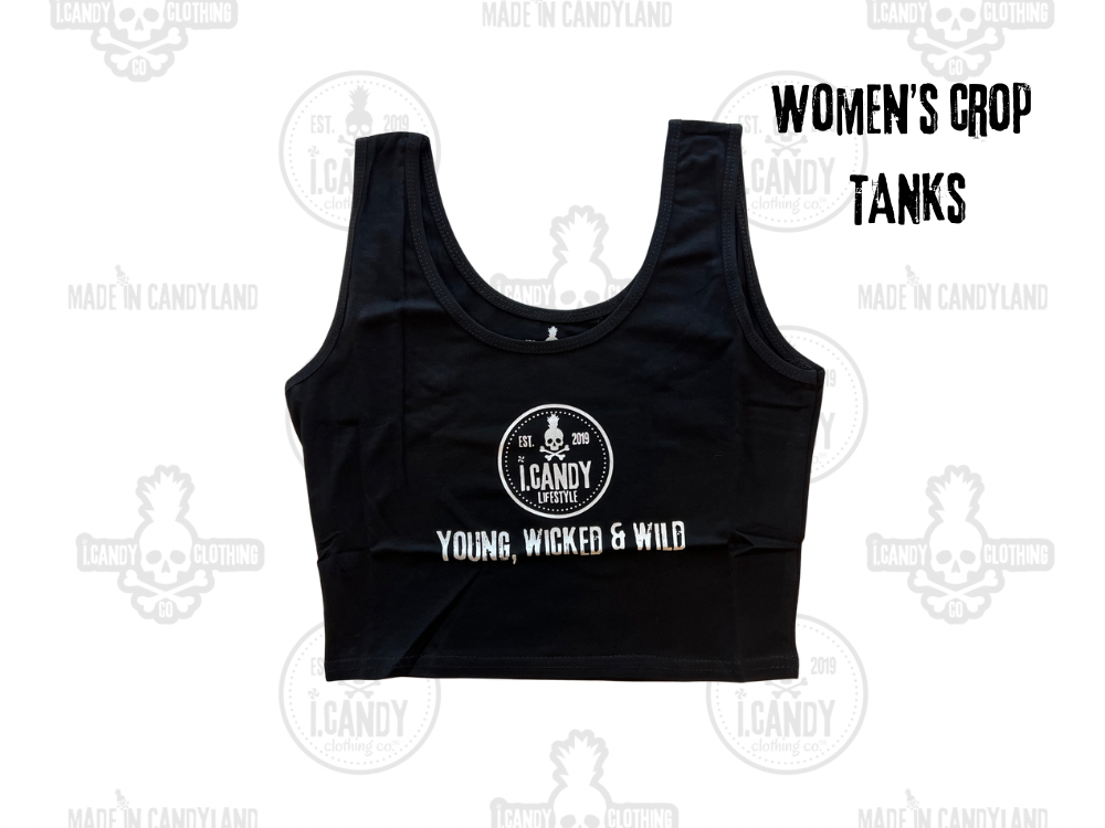 Women's i.Candy Crop Top Tank Circle Logo Young Wicked & Wild 